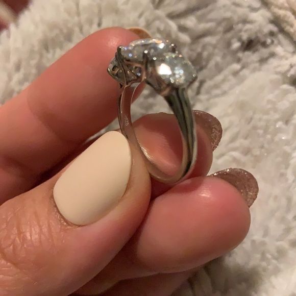 3pcs stone bridal engagement wedding ring - Picture 10 of 16